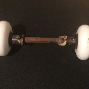 Antique White Porcelain Door Knob Set - B