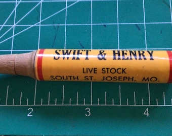 Vintage All Wood Advertising Bullet Pencil