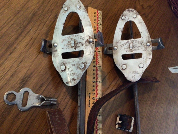 Antique Strap on Ice Skates Keene Mfg Co Made Usa… - image 2