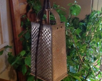 Vintage Cheese Grater Pendant Light