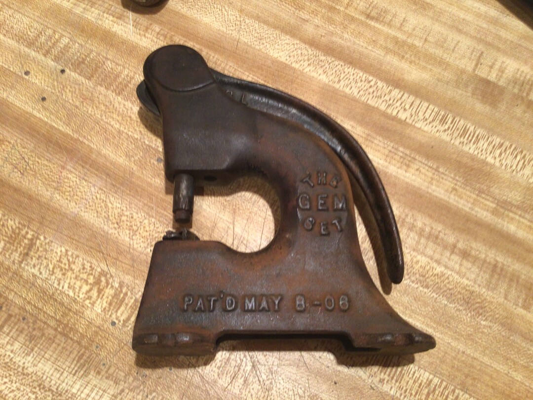 1906 Cast Iron Antique Gem Rivet Press Punch - Etsy