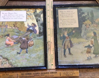 Mother Goose Prints: Willie Boy & See Saw, Margery Daw