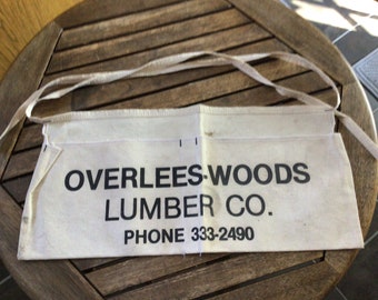 Vintage Carpenter Nail Apron, Lumber Yard Advertising