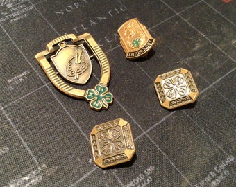 Lot of Four 4H Pin Back Lapel Pins - 135