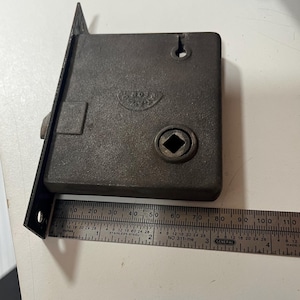 Antique Mortise Lock w/Escutcheons, Striker, Knobs and Key