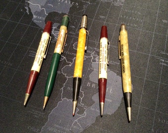 Vintage ADVERTISING Mechanical PENCILS - Celluloid "Cracked Ice" - R