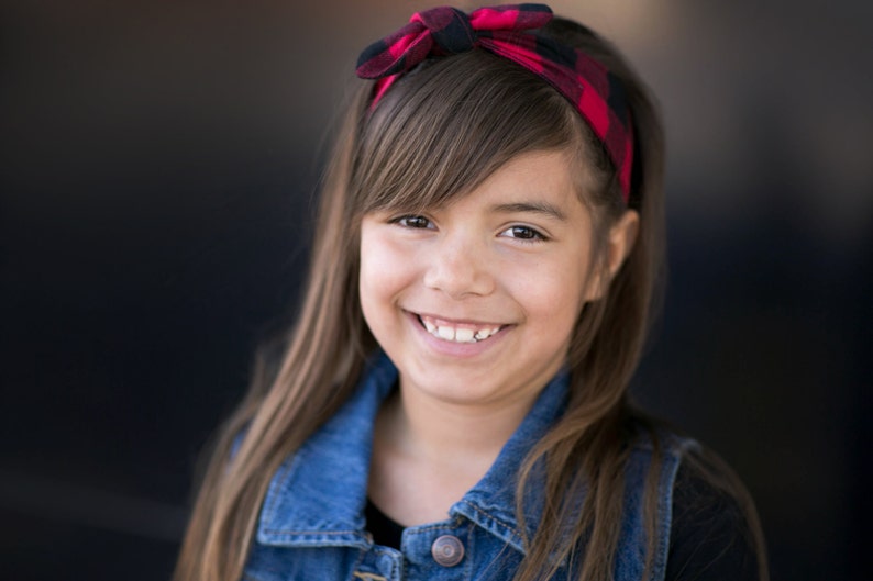 Buffalo Plaid Headband Red and Black Plaid Toddler Headband 5 Baby Headband Lumberjack Plaid Flannel Headband Top Knot Headband