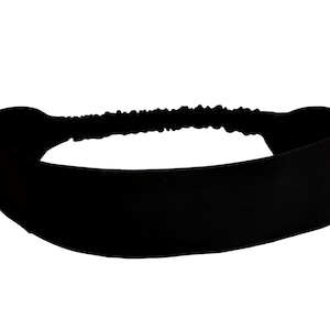 Solid Black Narrow Hair Band, Skinny Headband for Women and Girls, Preppy Narrow Hair Band, Solid Black Cotton Fabric Headband with Elastic
