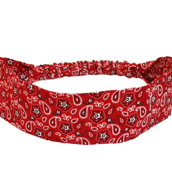 Red Bandana Headband Etsy