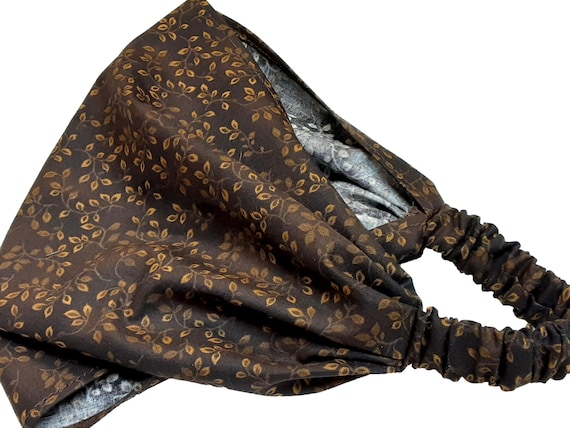 Brown Cotton Head Scarf for Women, Wide Headband for Hair  display picture 2