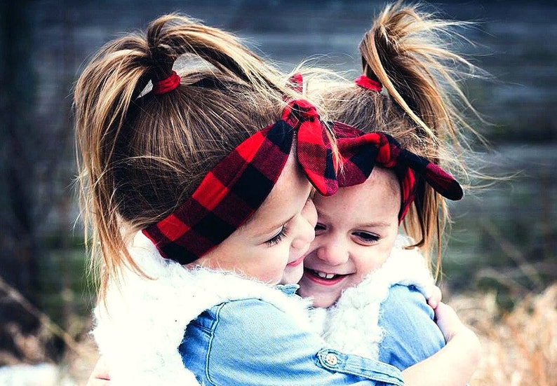 Buffalo Plaid Headband Red and Black Plaid Toddler Headband 5 Baby Headband Lumberjack Plaid Flannel Headband Top Knot Headband