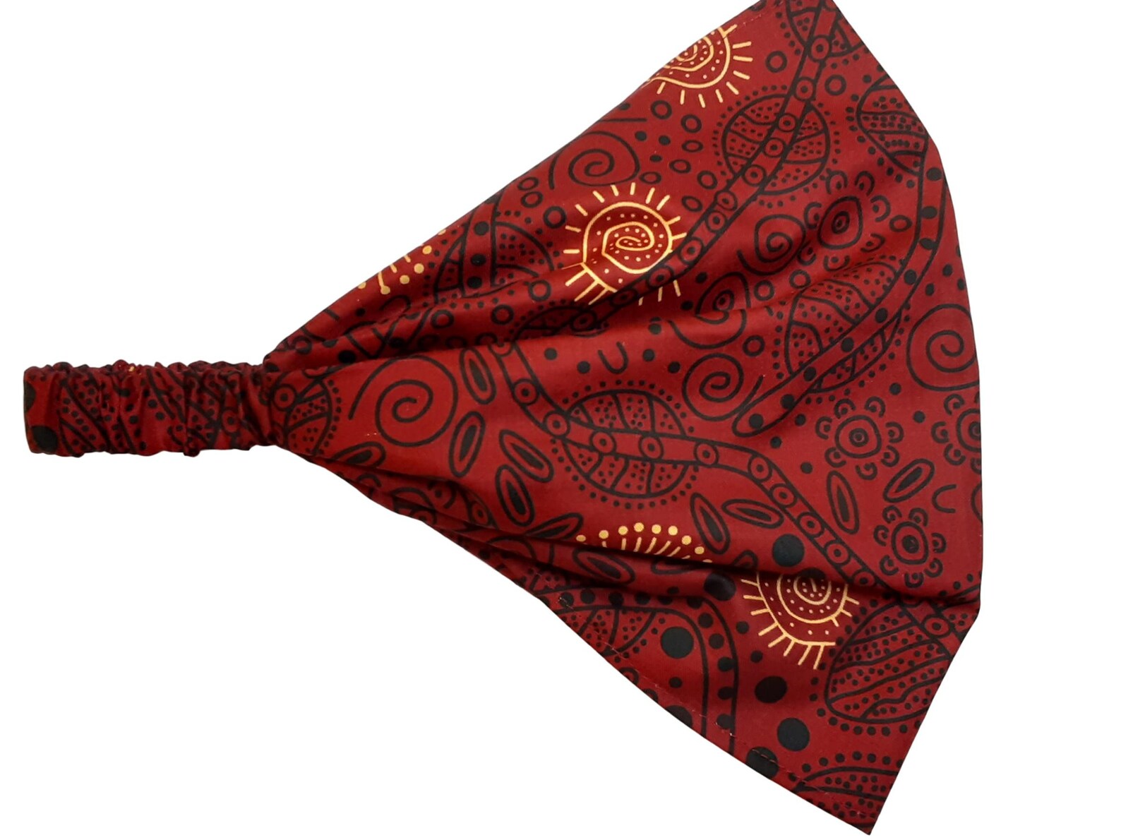 Red Aboriginal Wide Headband Extra Wide Bandana Hair Loss Etsy