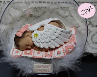Baby Christmas ball, baby angel, miscarriage, baby's first Christmas, fimo baby angel baby fimo, MADE TO ORDER
