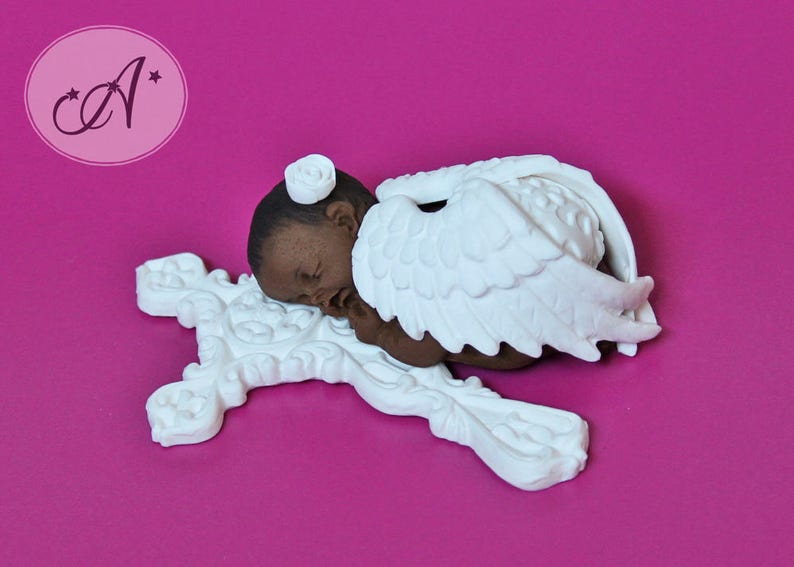 baby/'s room decoration Baby angel birth gift Baby figurine fimo newborn baby shower baby cake topper baptism cake topper