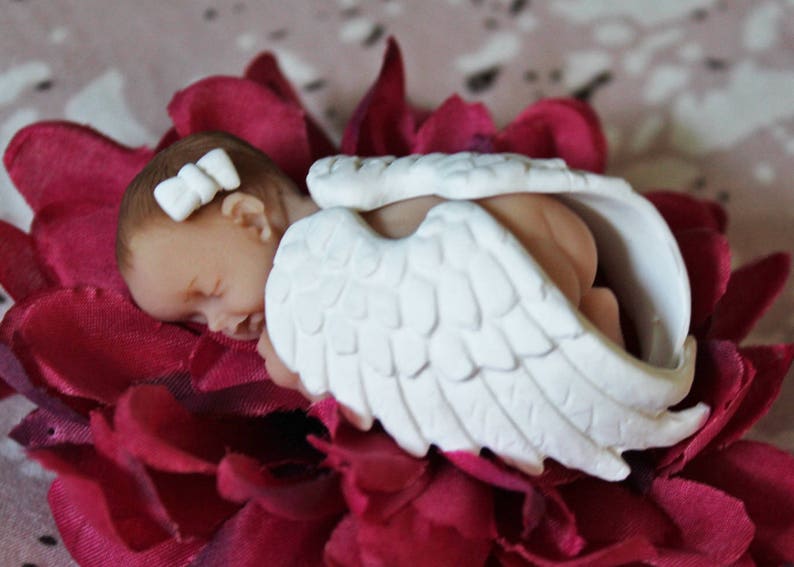 baby/'s room decoration Baby angel birth gift Baby figurine fimo newborn baby shower baby cake topper baptism cake topper