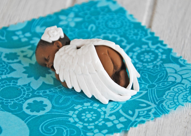 baby/'s room decoration Baby angel birth gift Baby figurine fimo newborn baby shower baby cake topper baptism cake topper