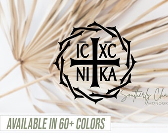 Orthodox Christian Car Decal, ICXC NIKA Sticker, Laptop Decal, Christian Stickers, Christian Gifts, Customize Stanley Yeti Tumblers