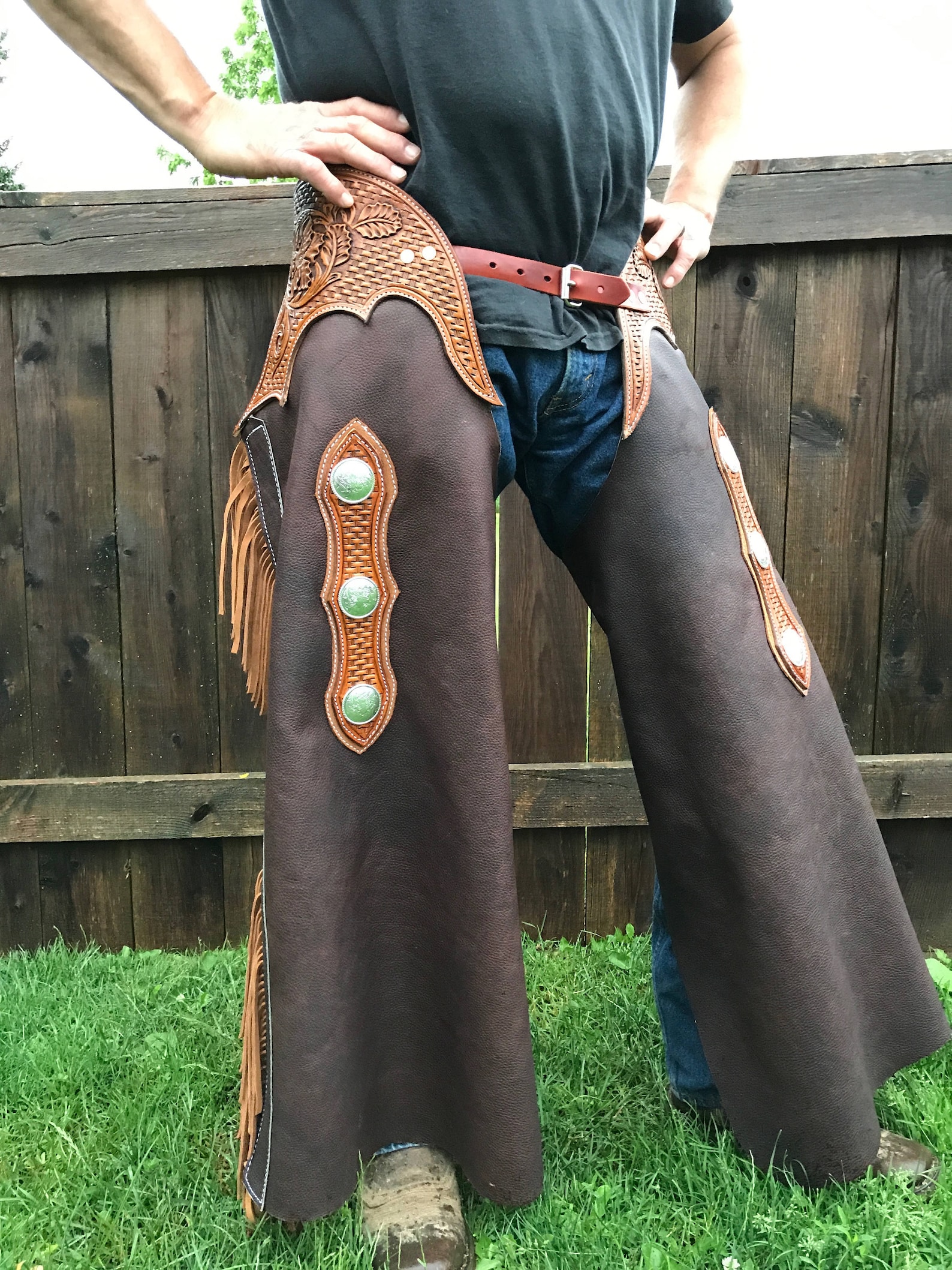 Custom western leather chaps Etsy