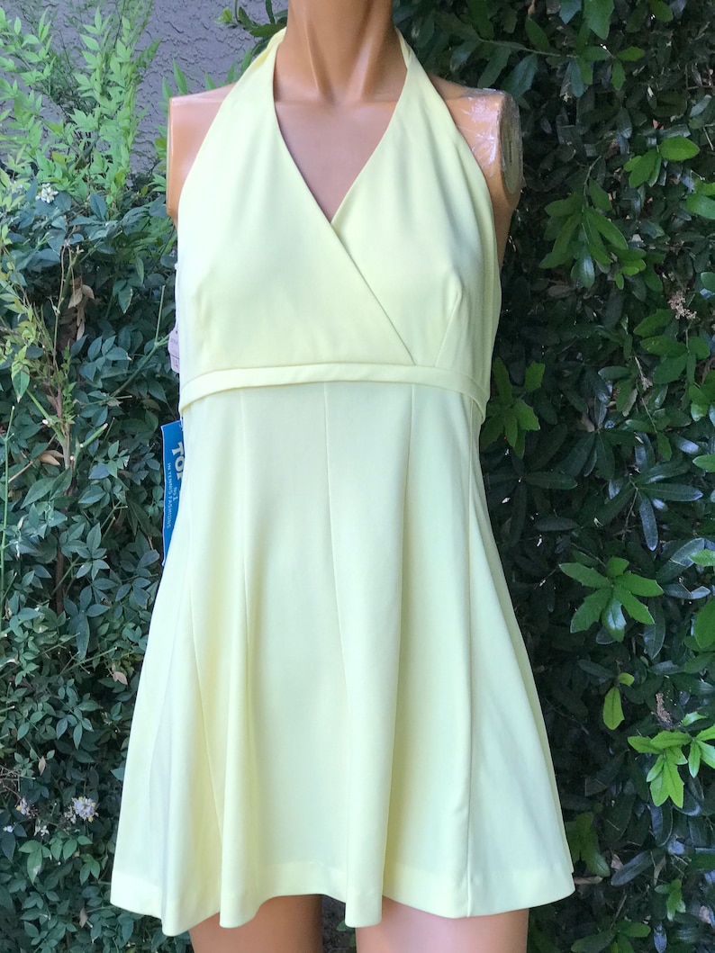 Vintage 1970s New Old Stock Yellow Polyester Halter Tennis - Etsy
