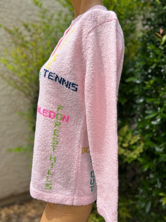 Vintage Mondessa Pink Tennis Sweater w Game Sayin… - image 3