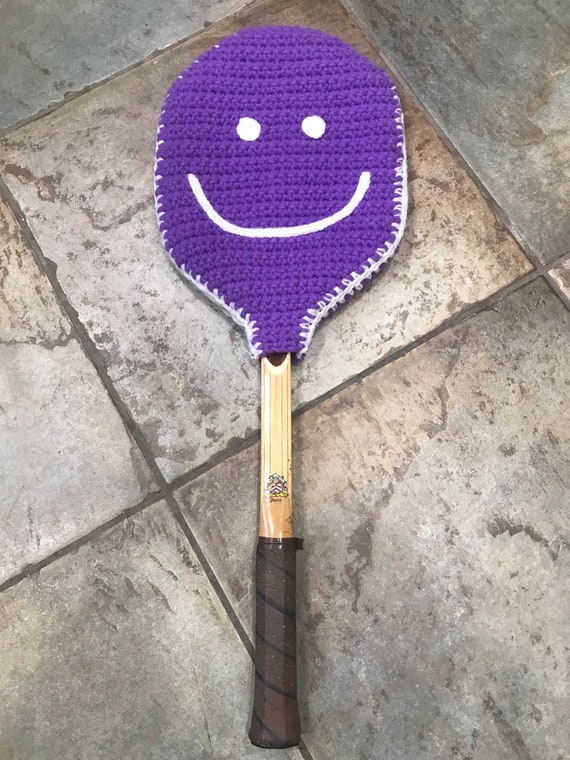 Vintage 1970s Lavender Knit Happy Smiley Face Tenn