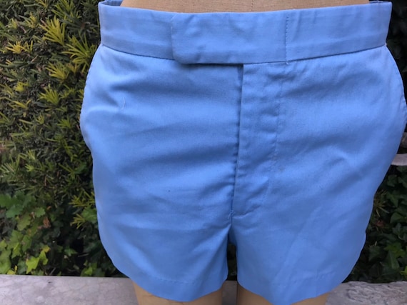 Vintage 1970s Mens Tennis Shorts. Baby Blue Color