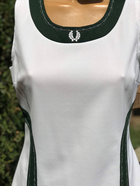 Vintage 1970s Polyester Fred Perry Tennis Dress W Dark Green