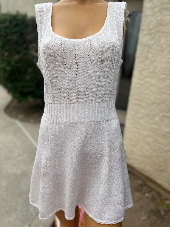 Vintage 1970s Knit Tennis Dress Made by Racqueteer