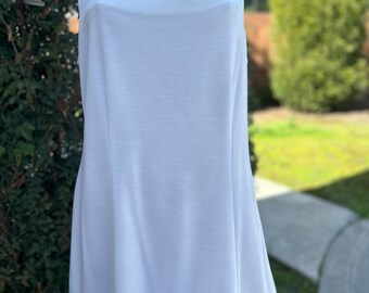 Vintage 1970s Polyester Lacoste Tennis Dress w Green & White Straps Size 16 Bust 40”