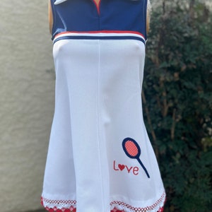 Vtg 1970 Red White & Blue Polyester Tennis Dress W Love and a Tennis Racquet Extra Extra Small Bust 30-31 - Etsy Vtg 1970 Red White & Blue Polyester Tennis Dress W Love and a Tennis Racquet Extra Extra Small Bust 30-31 - Etsy