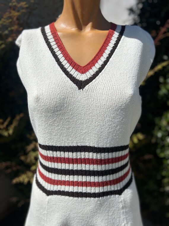 Vintage 1970s Hampton Court Knits Tennis Dress w … - image 4