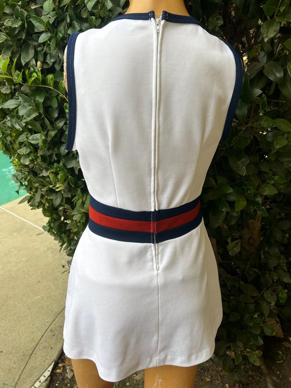 Vintage 1970s Fred Perry White Polyester Tennis Dress W Navy Blue & Burgandy Stripe Waist Size 12 Bust 36 - Etsy Vintage 1970s Fred Perry White Polyester Tennis Dress W Navy Blue & Burgandy Stripe Waist Size 12 Bust 36 - Etsy