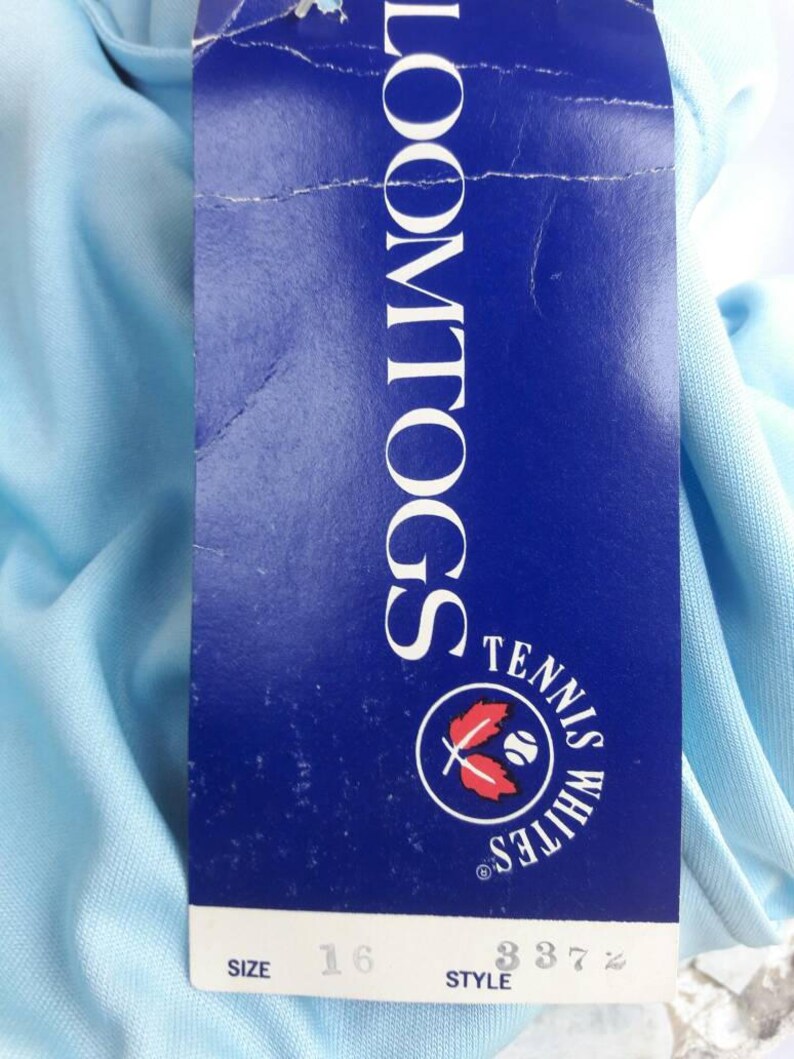 Vintage 1970s New Old Stock w Tags Robbins Egg Blue Color Loomtogs Brand Polyester Tennis Dress Size 16