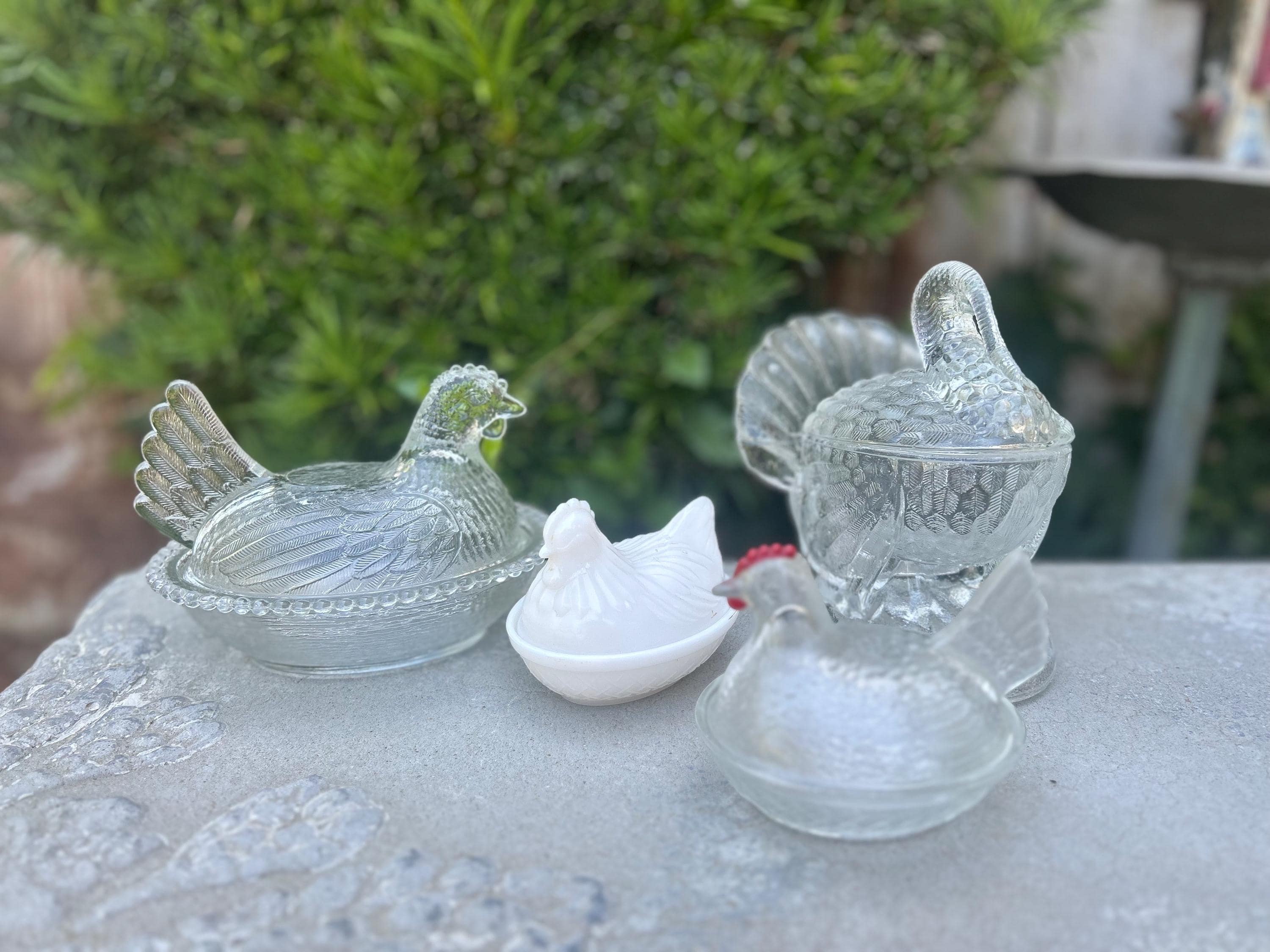 Lot Of Indiana Glass Hen On a  Nest Dishes & LE Smith Turkey  Dish Sold Individually