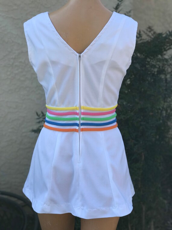 Vintage 1970s Quantum Sports White Tennis Dress w… - image 2