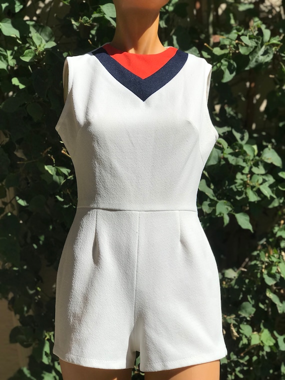 Vintage 1970s Head Brand Tennis Romper Navy Blue a