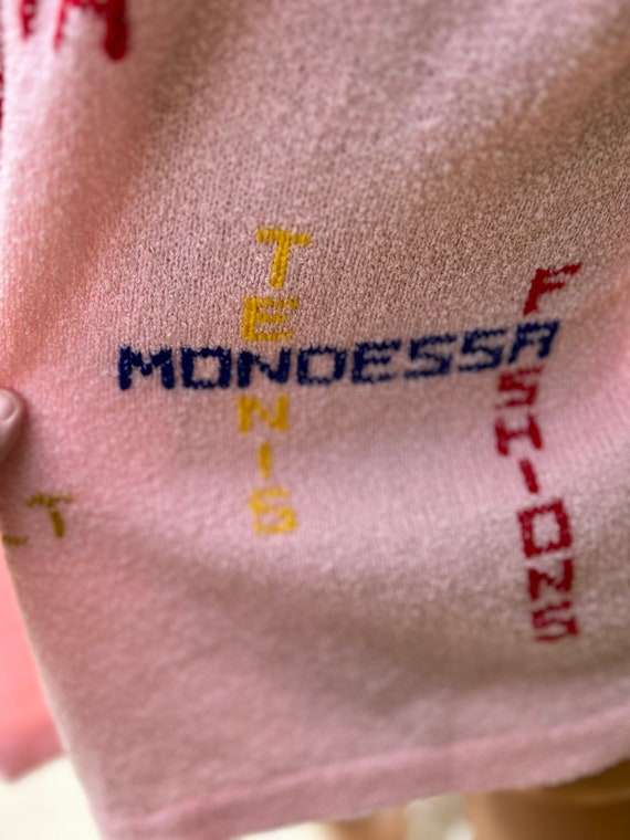Vintage Mondessa Pink Tennis Sweater w Game Sayin… - image 6