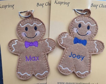 Gepersonaliseerde Gingerbread Boy-bagtag