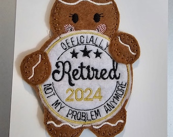 Retirement gingerbread hanging decoration                                              magnet bag charm keyring