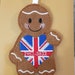 Jubilee Gingerbread Hanging Decorations platinum Union jack