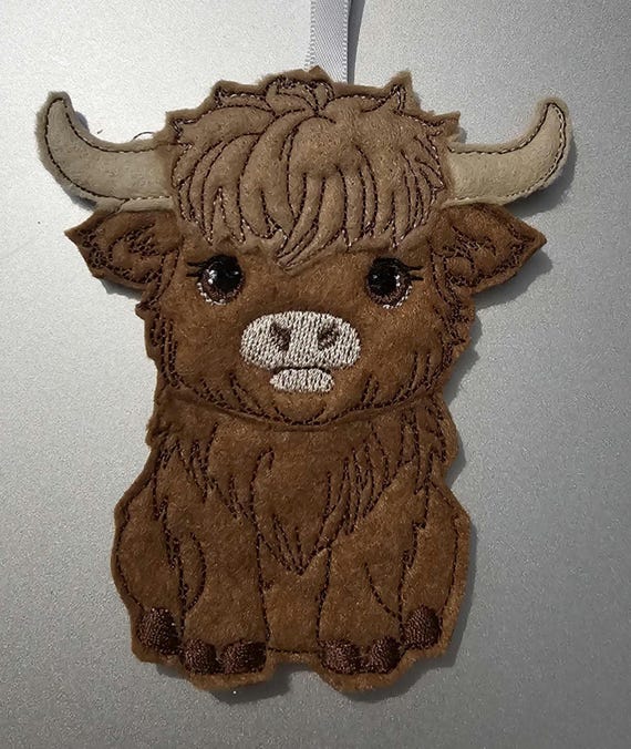 Highland Cow Hanging Decoration Magnet or Keyring/bag Charm, Cow - Main Image