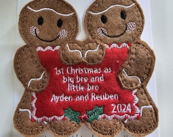 Adorno colgante, decoración para la primera Navidad como hermana mayor y hermano pequeño 2026