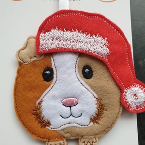 Guinea pig christmas hanging decoration magnet or keyring/bag charm