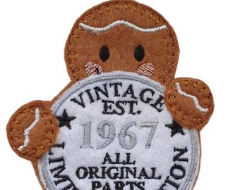 Imán o llavero/abalorio de bolso colgante de pan de jengibre de edición limitada vintage para cumpleaños