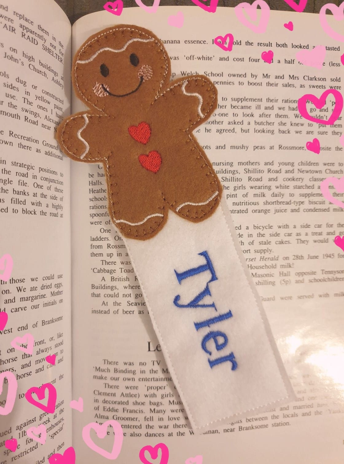 Bookmark Gingerbread Personalised Bookmark Etsy UK