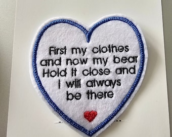 Memory Patch felt heart for memory bear made from clothes of loved ones