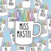 Custom Teacher Coffee Mug Sticker | Personalized Teacher Sticker Coffee Mug | Teacher Flair Pen Sticker 