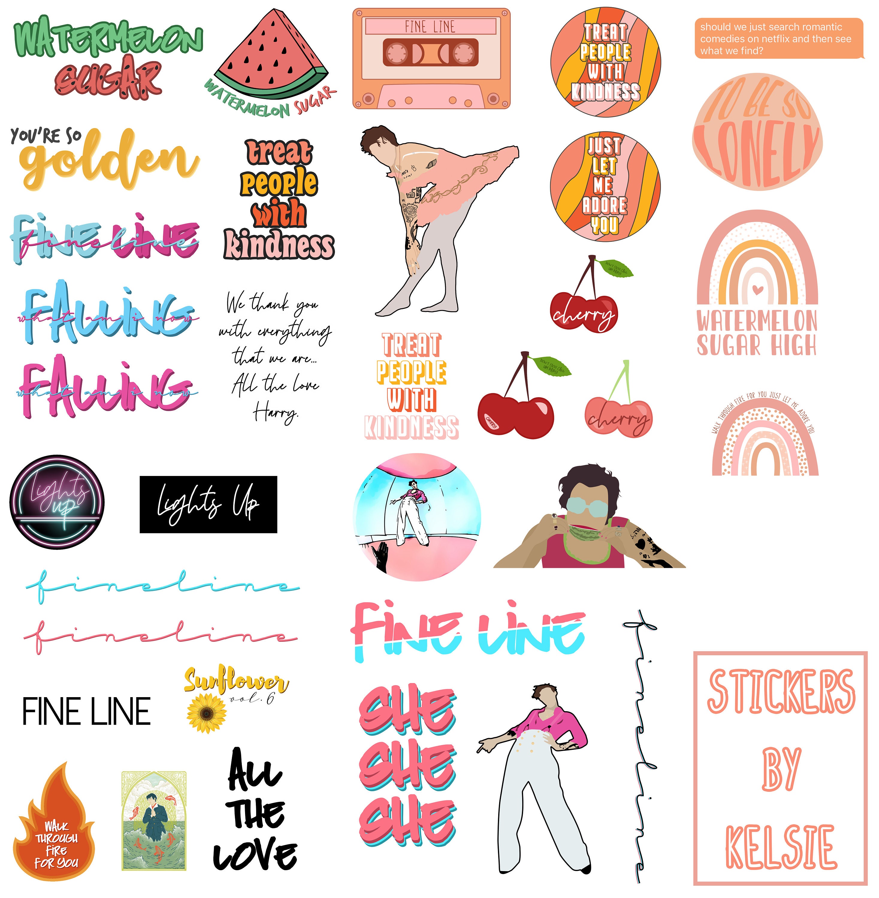 Harry Styles Sticker Pack Fine Line Album Inspired Etsy