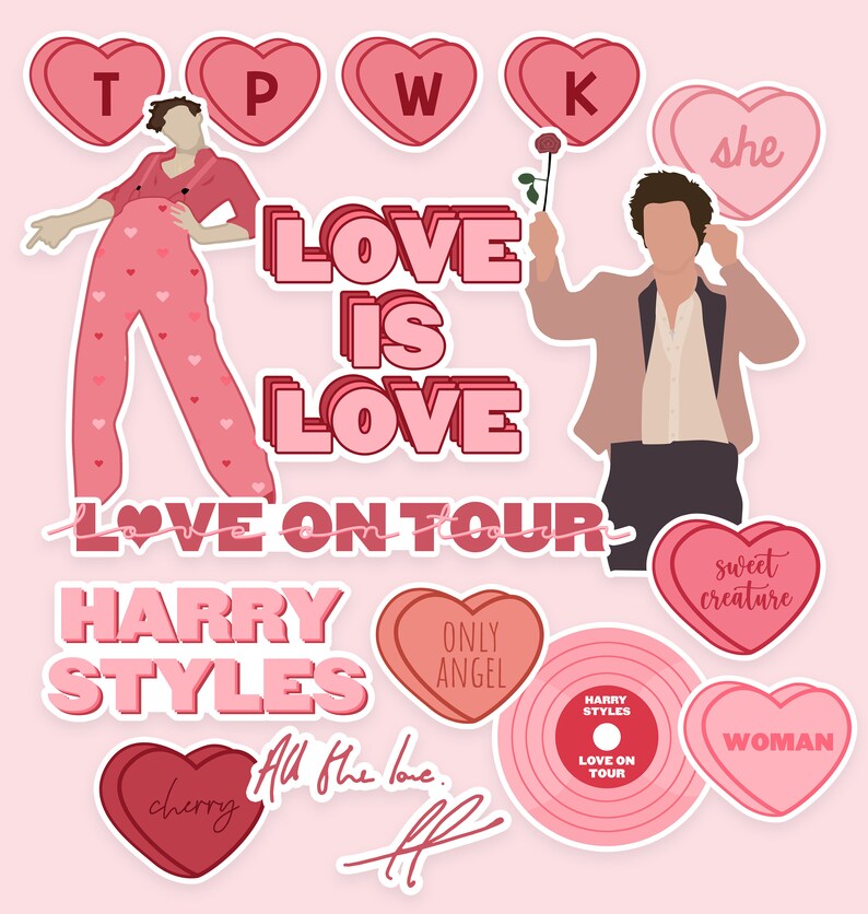 Harry Styles Valentine's Day Sticker Pack Harry Styles Etsy