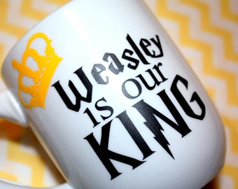 Weasley Is Our King Coffee Cup | with crown | Coffee Mug | White Tea Cup | Geeky Nerdy Drinks